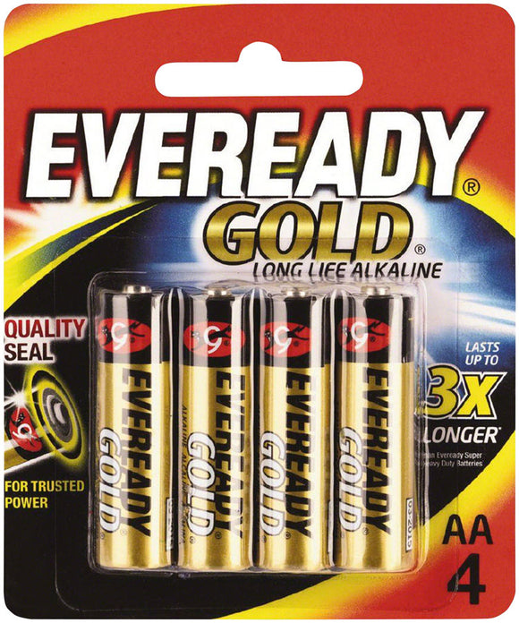 Eveready Gold AA Alkaline Battery: 4-Pack