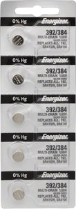 Energizer 392 / 384 Silver Oxide Multi-Drain Battery 1.55v: Card of 5